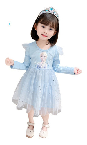 Vestido De Manga Larga De La Princesa Elsa De Frozen