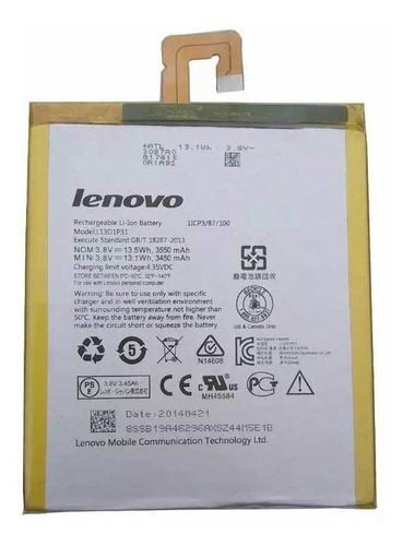 Bateria Para Lenovo Pad 3.8v 3550mah 13.5wh L13d1p31