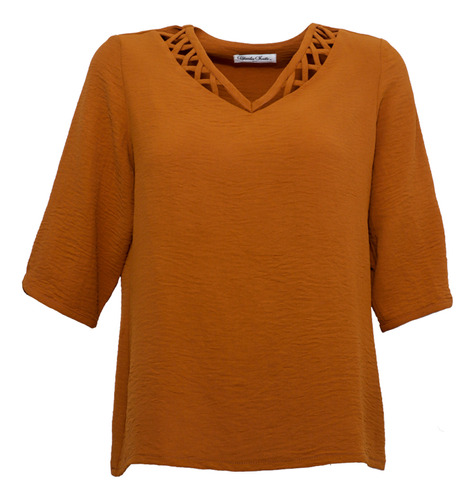 Blusa Con Cuello V Para Mujer Claudia Ivette 2752