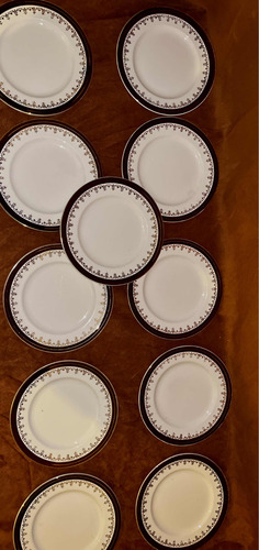 Platos Porcelana Inglesa Alfred Meakin Bordo Y Oro. 11 Plato