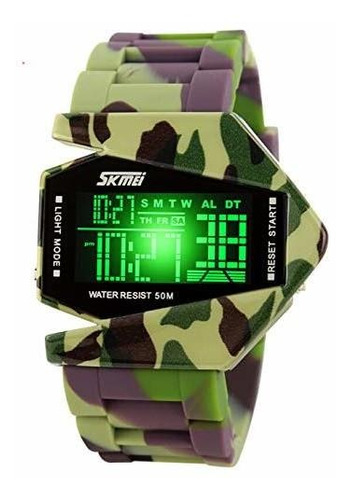 Military Cool Led Display Colorful Light Digital Sport Steal