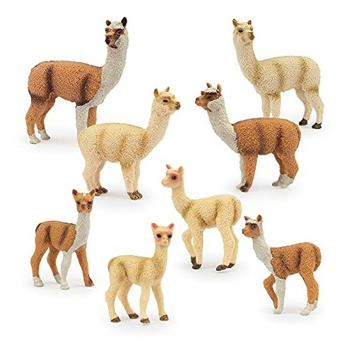Muñeco 8 Figuras De Alpaca De Llama, Figuras De Plástico