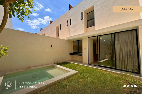 Casa En Venta Merida, Temozon Norte En Privada, Modelo Nardo Con Piscina, Entrega Inmediata.