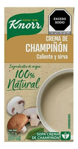 4 Pza Crema Knorr De Champiñon 500 Ml