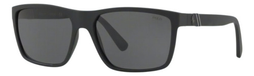 Óculos de Sol Polo Ralph Lauren PH4133 528487 59 Armação Cor Preto Fosco Lente Cinza Escura Clássica Tamanho XL