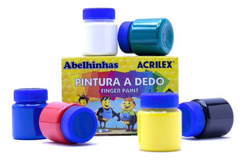 Pintura Para Dedos Acrilex 6 Colores Surtidos X 15ml
