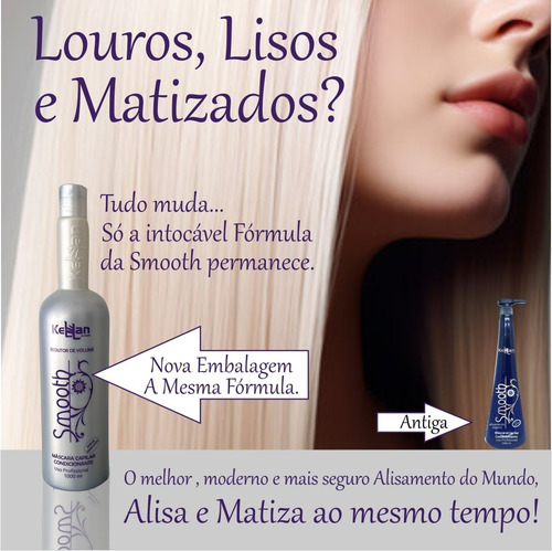 Kit Kellan Smooth Escova Progressiva Sem Formol 2x1l
