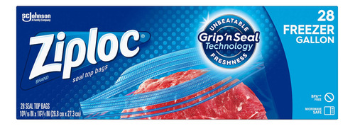 Ziploc Congelador Bolsa, Galón, 28 Count