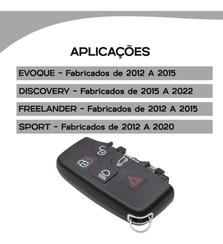 Carcaça Chave Presença Evoque Discovery Freelander 5 Botões
