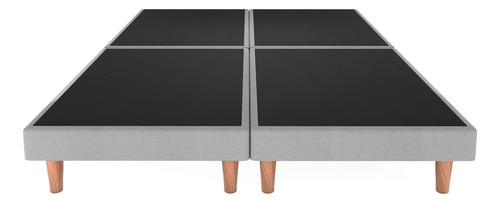 Base De Cama King Armable Modular Madera Colchón Recamara Gris