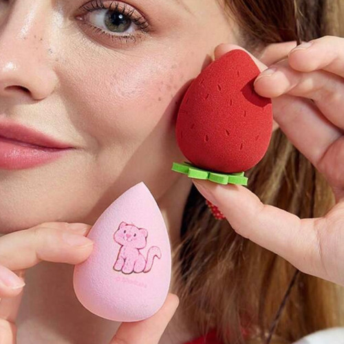 Set De 2 Esponjas De Maquillaje Shein X Strawberry Shortcake Strawberry