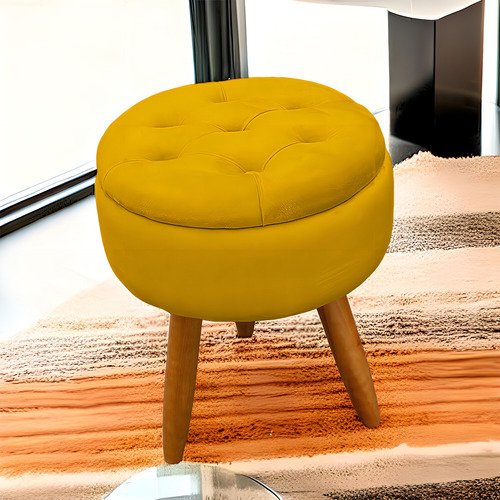Kit de 2 bollos redondos con texto para sala de estar y dormitorio, terciopelo amarillo
