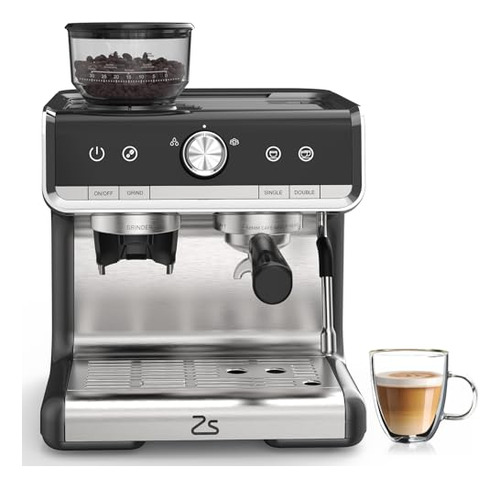 Cafetera Garvee Espresso Con Molinillo, 20 Bar, Semiautomáti