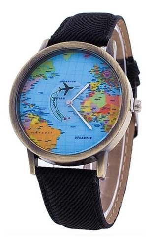Imagen 1 de 1 de Reloj Mapamundi (negro)