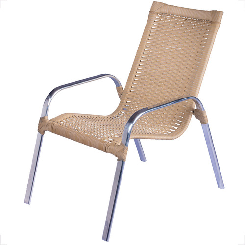 Cadeira De Jardim Fexx Fiberhome Conjunto Jardim Camurça Design Lisa Com Braços 2 Corpos 80cm X 56cm X 85cm - Kit Com 3 Unidades