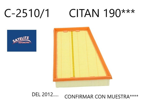 Filtro De Aire Citan 190 2012...mann C-2510/1***