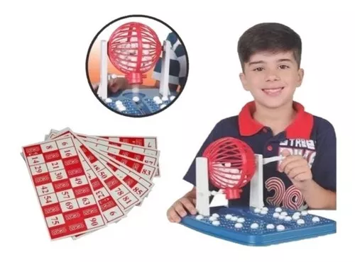 Bingo Infantil Jogo Brinquedo Globo + 48 Cartelas + Bolinhas