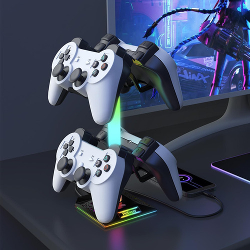 Soporte Para Auriculares Y Controles Con Luces Rgb Practico