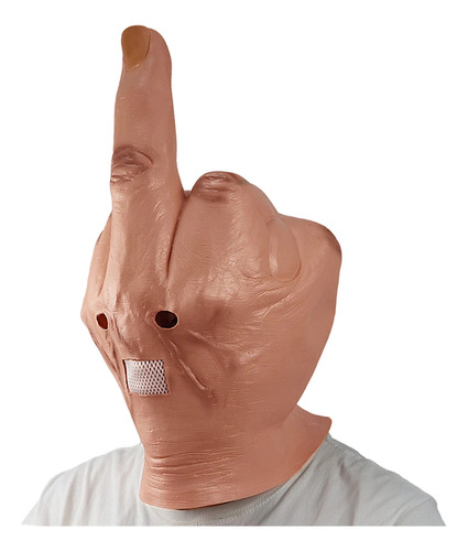 Máscara Latex Dedo Meio Festas Carnaval Engraçada Top Cor Coral-claro Mão