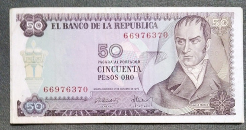 Billete De 50 Pesos Año 1970, Estado 8, Valor Unidad 