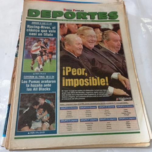 Diario Popular Deportes Sorteo Mundial 2002 Mt1