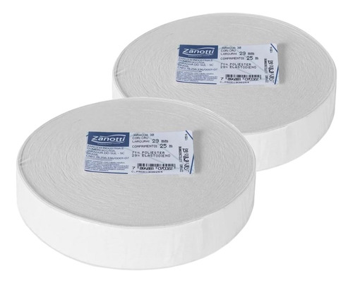 2 Un  Elastico Para Confecção De Roupas 30mm 3cm Branco