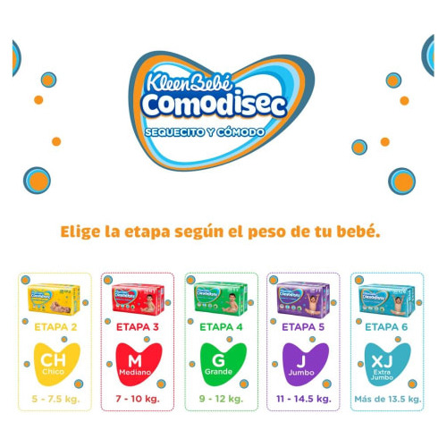 Kit De Pañales Kleenbebe Comodisec Jumbo - 30 Piezas X 2