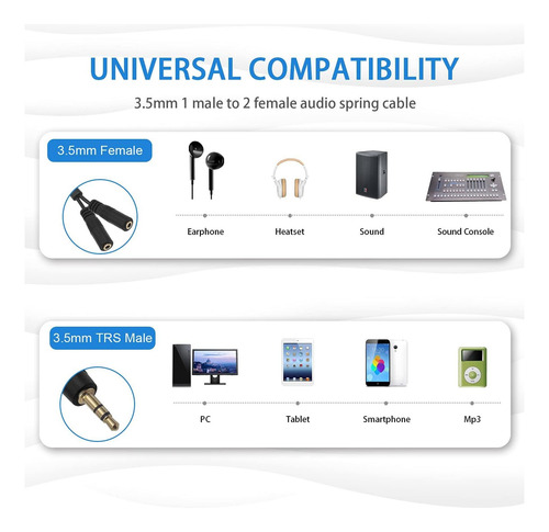 Divisor De Auriculares Duttek, Cable De Divisor Estéreo De Y