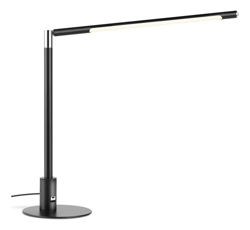 Lámpara De Escritorio Led 10 W Luz Ajustable 360 Usb Negra