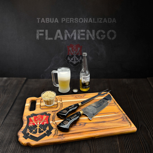 Tabua De Carne Churrasco Personalizada Escudo Remo Flamengo