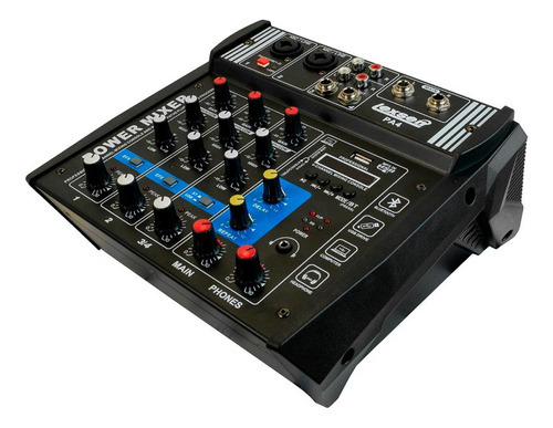 Mixer Potencia Lexsen 4 Canales Bluetooth Usb 100w