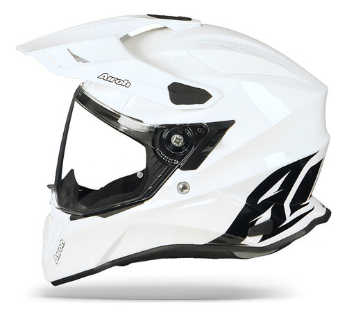 Casco Airoh Commander Color White Gloss (on-off) Moto Color Blanco Gloss Tamaño Del Casco L