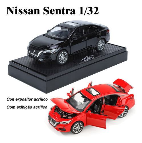 Nissan Sentra Miniatura Metal Coche Con Luces Y Sonido 1/32