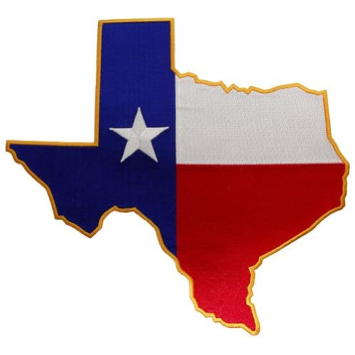 Parche Bordado Forma De Bandera De Texas Grande, Emblem...