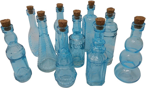 Botellas De Vidrio Vintage Con Corchos, Jarrones, Forma...