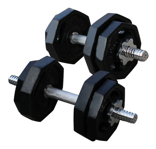 Set De Pesas Hexagonales De 20 Kg + Mancuernas Cromadas