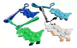 4 Pz Llavero Dinosaurio Push Pop It Fidget Antiestres