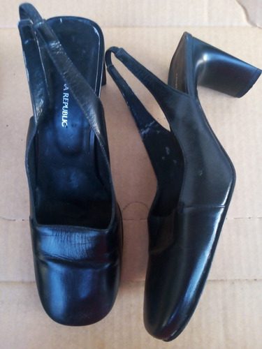 Zapatos De Mujer Negros De Cuero Marc Banana Republic Y 37