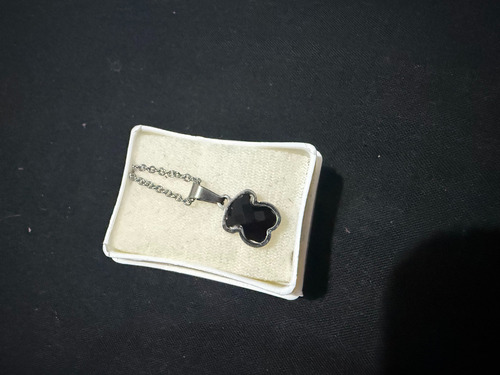 Teddy Bear Collar Con Onix Plateado