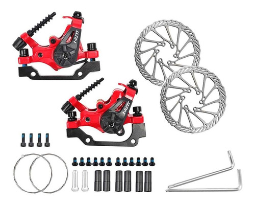 Frenos Mecánicos De Un Par De Pinzas De Disco Rojo