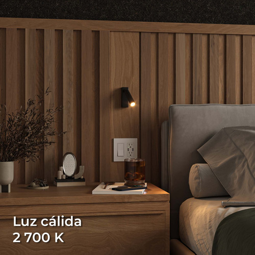Lámpara Led De Lectura Ip20 3w Illux Ml-4906.nm27 Estructura Negro