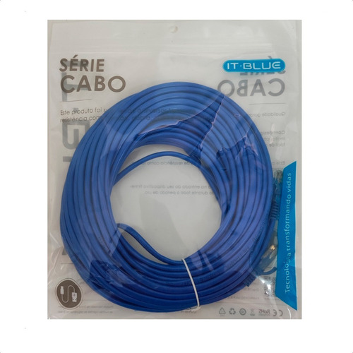 Cabo Internet Cat 5e Até 1000mb/s Montado Plug-in 20 Metros