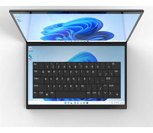Cuaderno Portátil Flip Touch 2 En 1 Con Doble Pantalla De 14
