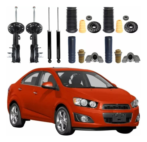 Kit 4 Amortecedor Sonic 2012 2013 2014 Monroe + Kit Axios