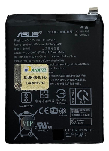 Ba-ter-ia C11p1709 Asus Zeone Live L1 Za550kl Ja