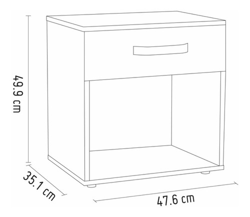 Imagen 4 de 4 de Velador 1 Cajón 47.6x35x50cm Cedro