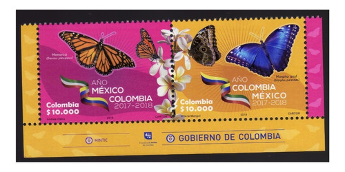 Año Colombia Mexico Se-tenant Estampillas De Colombia Mi