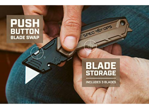 Spec Ops Tools Folding Utility Knife With Fixed Blade,