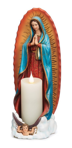 Virgen De Guadalupe 29cms Con Vela De Led Dari And Alice