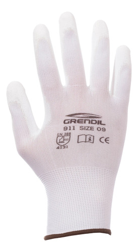 Guante De Nylon Y Poliuretano Blanco Grendil 911 (120 Pares)